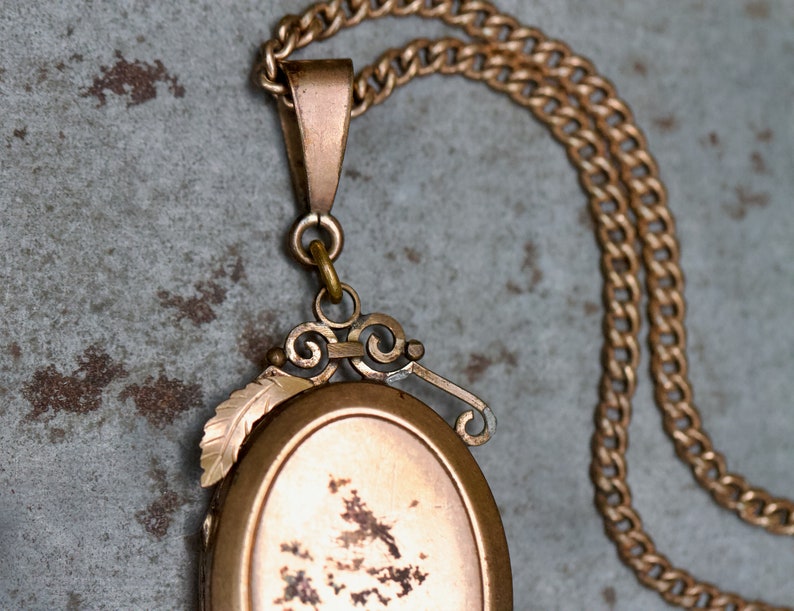 Antique Victorian Oval Locket Choker Necklace Rolled Gold Antique Large Photo Keepsake Pendant Vintage Oxidised Layering Jewellery image 9