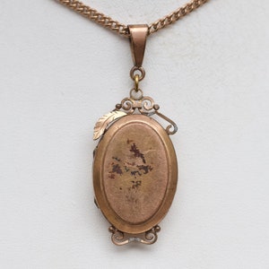 Antique Victorian Oval Locket Choker Necklace Rolled Gold Antique Large Photo Keepsake Pendant Vintage Oxidised Layering Jewellery image 3