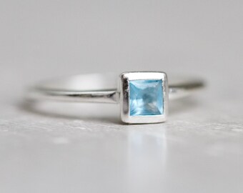 Classic Square Blue Stone Series Ring Para Los Adorados De Y Classic Square Blue Stone Series Ring Para Los Adorados De Y