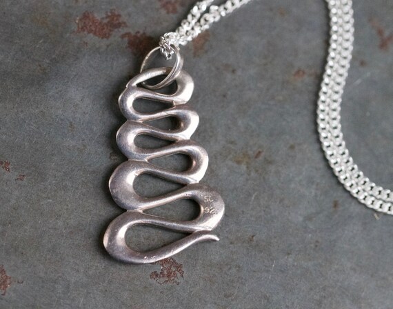 Minimalist Snake Necklace - Sterling Silver Coile… - image 4