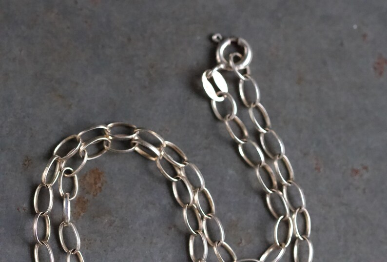 Art Nouveau Heart Locket Necklace Sterling Silver Chunky Photo Keepsake Pendant on Belcher Chain Vintage Oxidised Layering Jewellery image 9