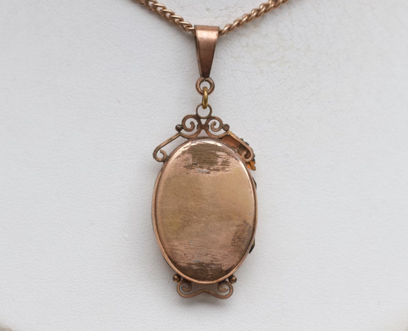 Antique Victorian Oval Locket Choker Necklace Rolled Gold Antique Large Photo Keepsake Pendant Vintage Oxidised Layering Jewellery image 4