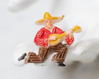 Spilla vintage Mariachi – Spilla da bavero da uomo in celluloide con sombrero