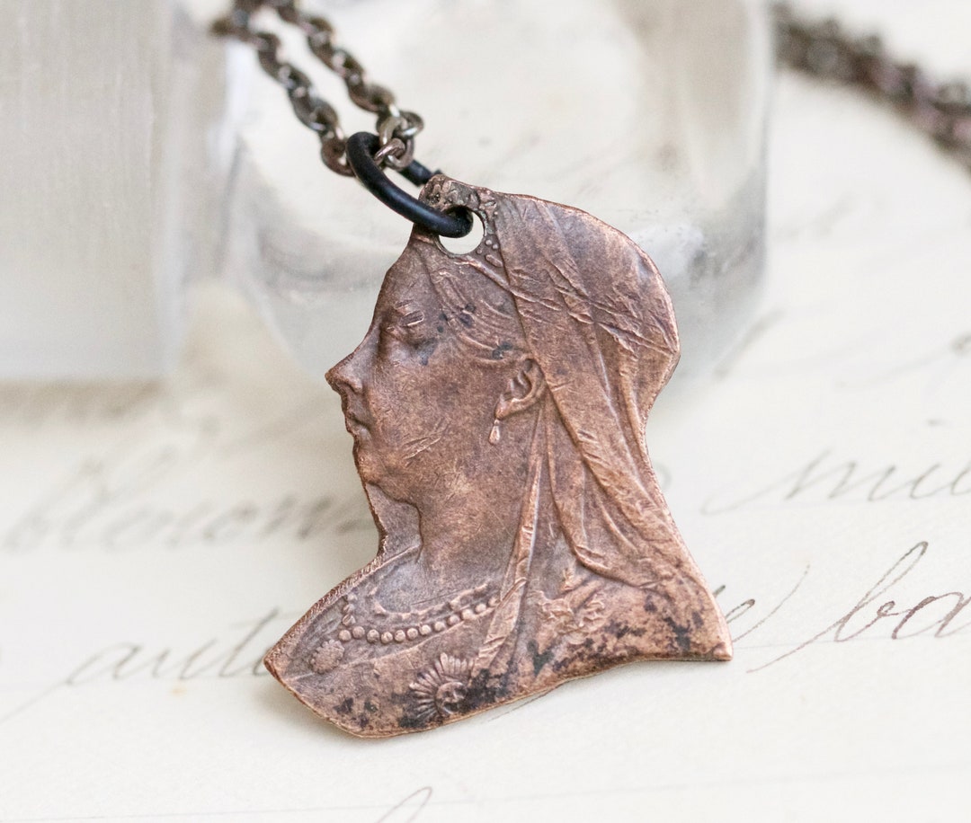 Queen Victoria Necklace Cut Out Copper Penny Victorian Re Etsy