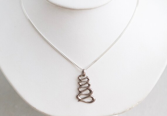 Minimalist Snake Necklace - Sterling Silver Coile… - image 2