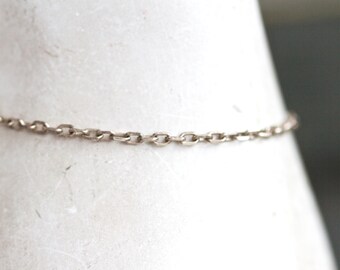 Thin Chain Bracelet - Minimalist Italian Sterling Silver - Vintage Jewellery - made in Italy