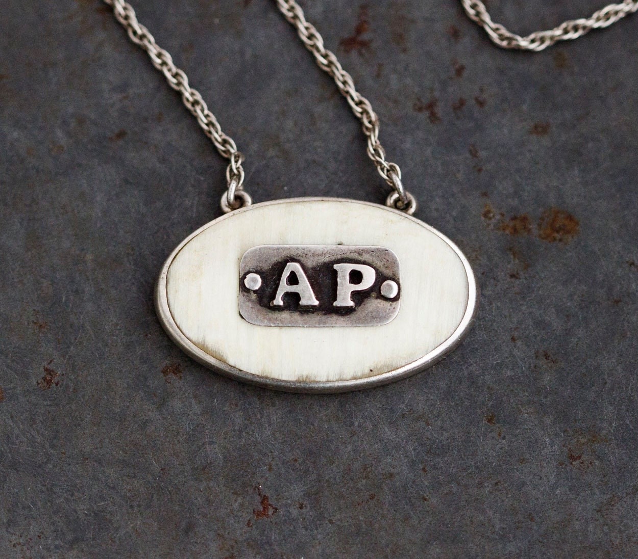 AP Initials Necklace Sterling Silver 