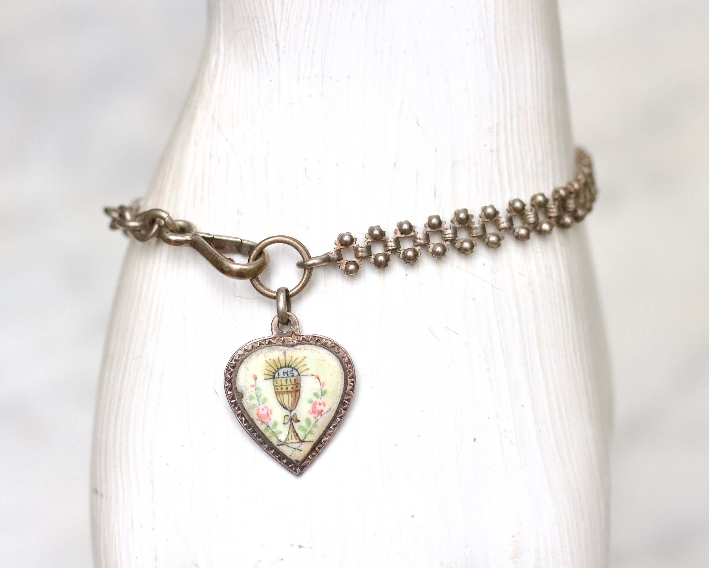 Vintage Sterling Silver Charm Bracelet with Sterling Charms