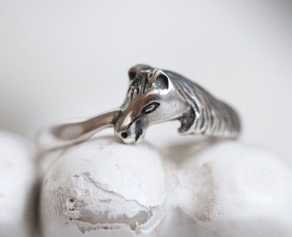 ヴィンテージ スターリングシルバー ホースリング - 乗馬ジュエリー