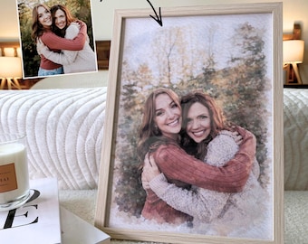 Personalisiertes Muttertagsgeschenk, individuelle Aquarellillustration für Mama, Familienerbstück für Mama und Oma