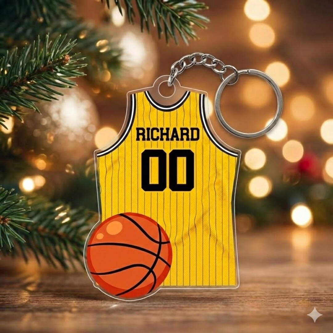 Personalized Basketball Keychain, Custom Name Acrylic Keepsake ...