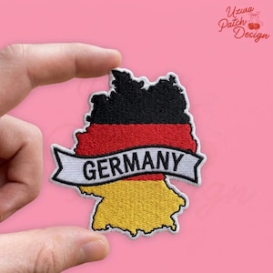 Germany Map & Flag Embroidered Iron-On Patch for Jackets and Backpacks