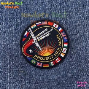 Project Hail Mary Patch, Sci-Fi Book Fan Gift, Ryland Grace Astronaut Embroidery, Space Mission Iron On, Andy Weir Galaxy Apparel Decor