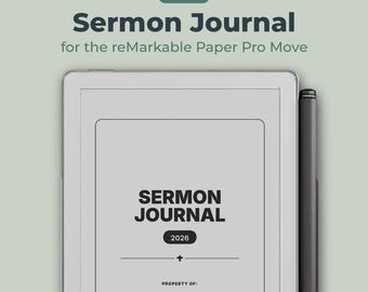 2026 Sermon Journal for reMarkable Paper Pro Move