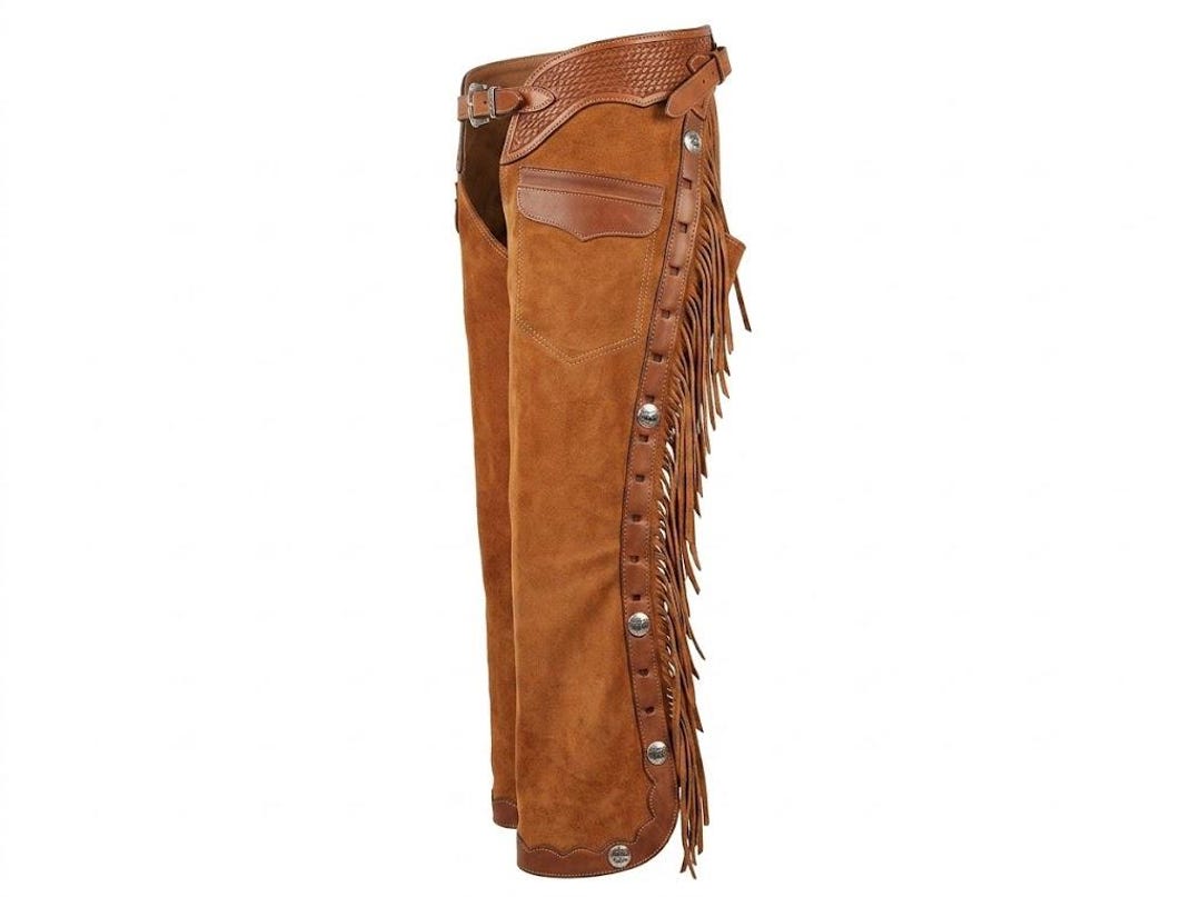 Native Chaps Handmade Men’s Brown Suede Leather Chaps Western Cowboy Pants Native ...
