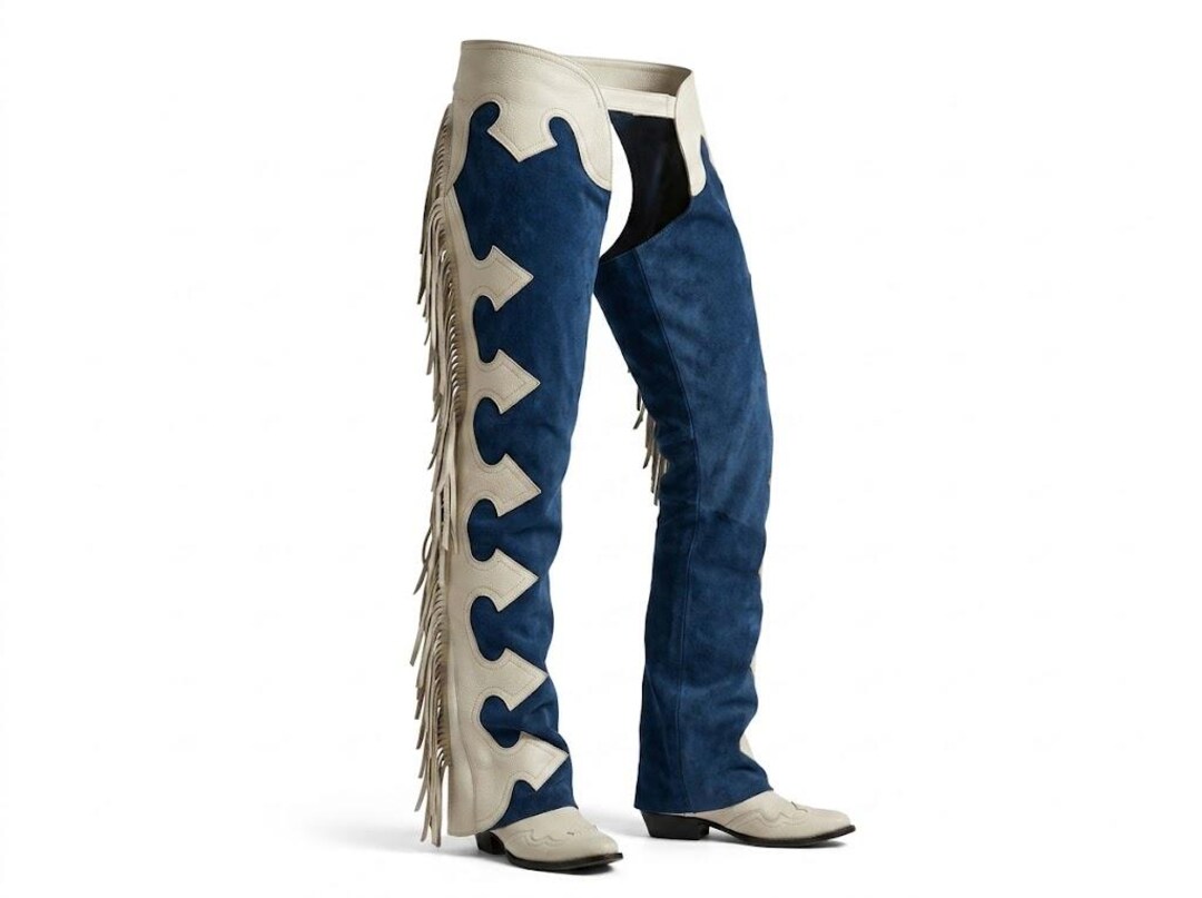 Native Chaps Handmade Native American Cowhide Chaps Western Cowgirl Fringe Leather ...