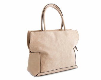 Shoulder Bag vegan Leather Handbag Bag Tote Cream - the Celli- new spring summer collection