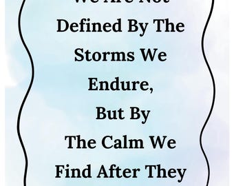 Inspirational Quote Wall Art Digital Download | Watercolor Minimalist Print | Resilience and Mental Health Decor