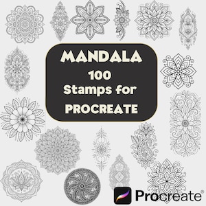 100 Mandala Pinsel-Set für Procreate. Tattoo-Künstler und Designer müssen dies haben