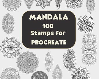 100 Mandala Brush Set For Procreate. Tattoo Artists And Designers Must Have This