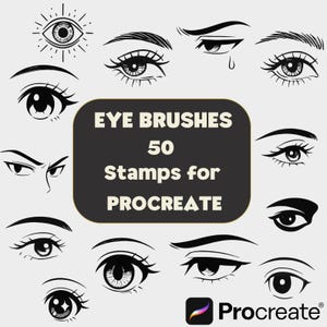 50 Procreate Eye Brushes | Iris Stamp Set (Digital Download)