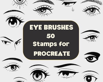 50 Procreate Eye Brushes | Iris Stamp Set (Digital Download)
