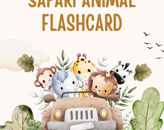 Safari Animal Flashcards | Printable Learning Cards for Kids | Educational Activity | Preschool & Homeschool Resources