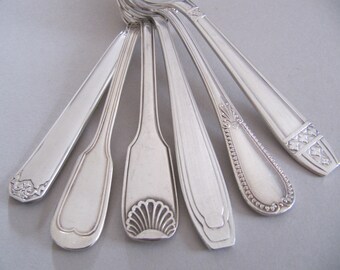 Destash Wedding Decor Vintage Silverplate ON SALE Mismatched Teaspoons Set of 4 Repurpose Farmhouse Decor Rogers Silverplate