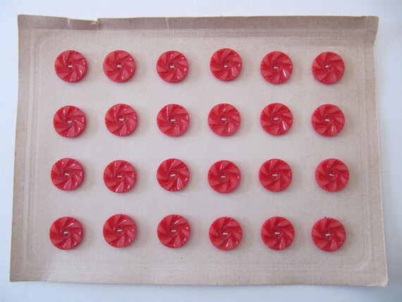 1930s casein buttons 13mm galalith red /& white 12 Christmas peppermint candy button gifts for her 24 vintage Art Deco plastic buttons