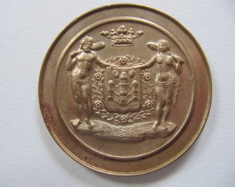 Jahrgang Bronzemedaille Medaillon 1979, Wettbewerb Preis Medaillen, Schmuck Komponente für Sammler, schöne große Medaillon geprägt design
