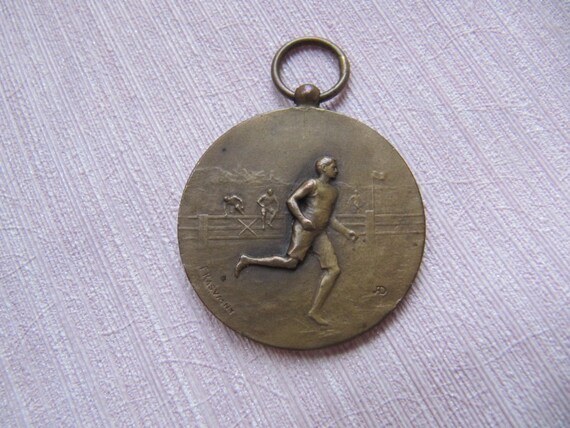 Antique 1919 First Prize Gold Medal 50 Yard Dash Track /& Field G.C.A.A Athletic Exonumia Vintage Sports Numismatic