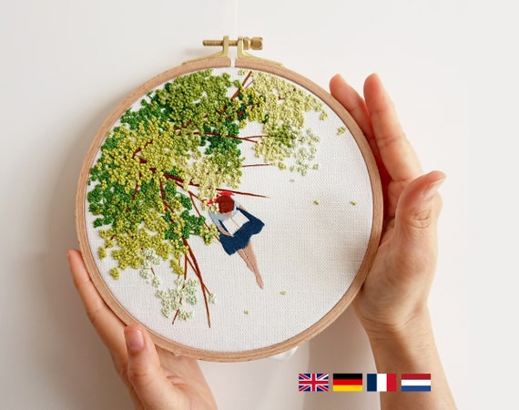 The Reader Embroidery Starter Kit: Printed Fabric & PDF Tutorial