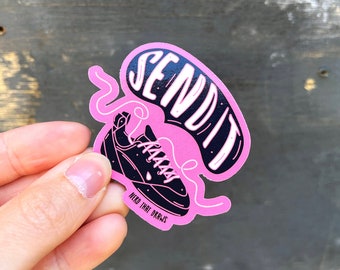Send It Die-Cut Sticker - Climbing Wall Gym, Bouldering.