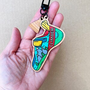 Climber Adventure, Bouldering, Rocks Mountains Wooden Keychain image 4