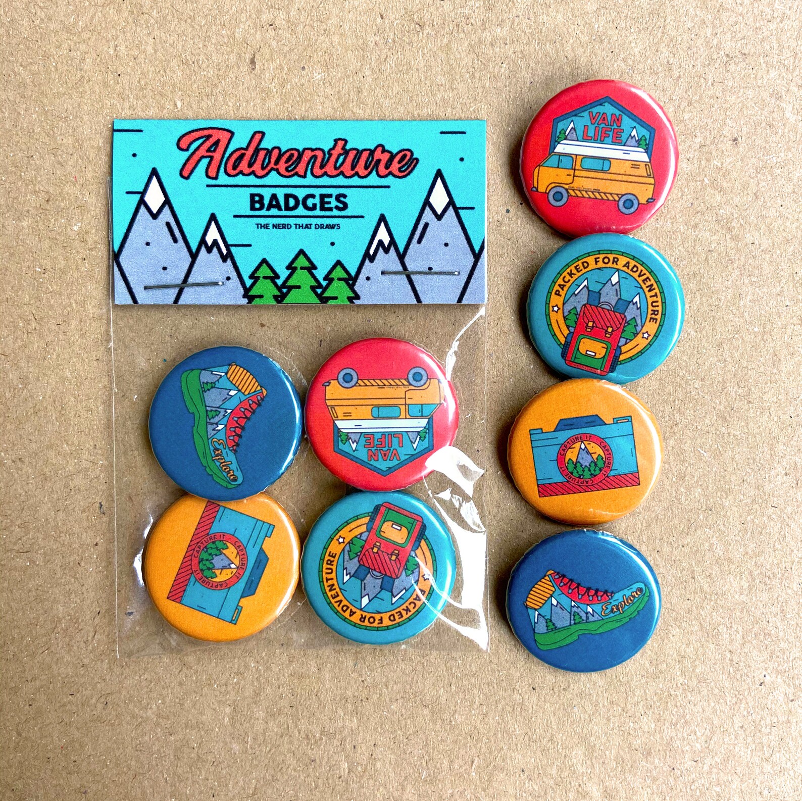 Hiking Pin Badge Sets Etsy