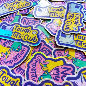 Tough Tits Club Holographic Vinyl Sticker image 4