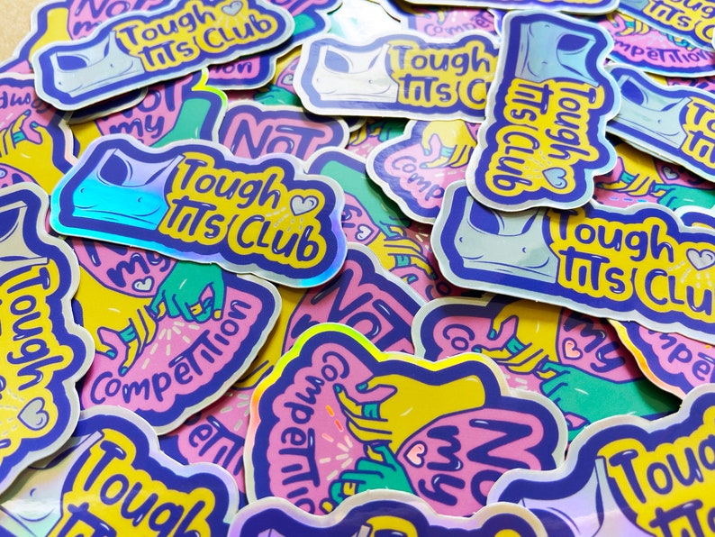 Tough Tits Club Holographic Vinyl Sticker image 4