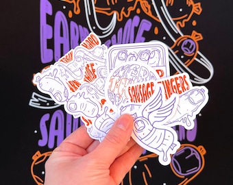 Sausage Fingers Sticker Pack - White