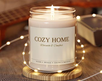 Cozy Home Soy Candle, Warm Spice, Minimalist Gift (9oz)