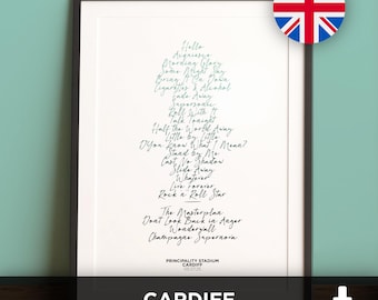 Estadio Principality de Cardiff - 05.07.25 - Lista de conciertos imprimible - Descarga digital - OAS