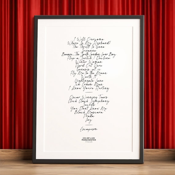 Raye - 2026 UK Tour Concert Setlist Print - RAY
