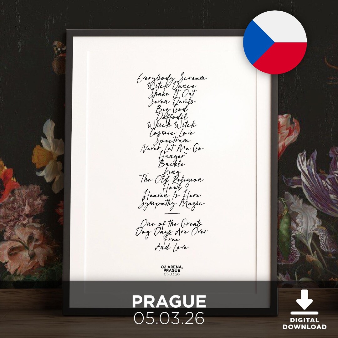 O2 Arena, Prague - 05.03.26 - Printable Tour Concert Setlist - Digital ...