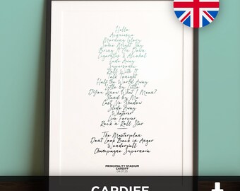 Estadio Principality de Cardiff - 04.07.25 - Lista de conciertos imprimible - Descarga digital - OAS