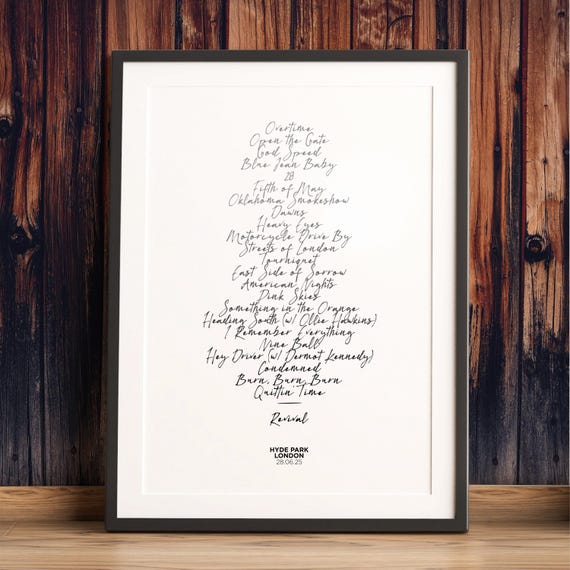 Zach Bryan - 2025 UK Tour Concert Setlist Print