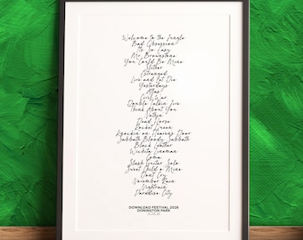Download Festival 2026 - Headline Setlists - Limp Bizkit, Guns N Roses, Linkin Park - UK Concert Setlist Print