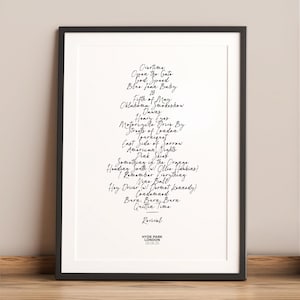 Zach Bryan - 2025 UK Tour Concert Setlist Print 画像 5