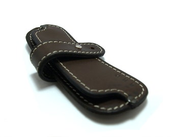 Handmade Leather Eyeglass Case: Fits Ray-Ban Wayfarer & Aviator