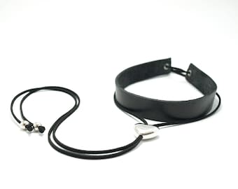 Handmade Genuine leather choker Heart black leather chokers leather boho chokers style chokers unique gift ideas necklace Modern Accessories