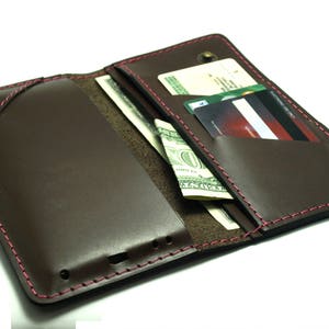 Custodia in vera pelle fatta a mano Custodia per cellulare con portafoglio per iPhone 16 pro max in pelle marrone con 4 scomparti per carte Idee regalo con iniziali senza contanti