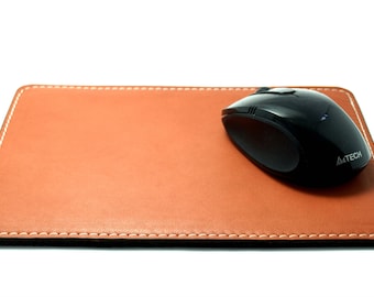 Genuine leather mouse pad  italian leather and felt desk pad genuine leather cowhide leather free initials office decor home decor gift idea